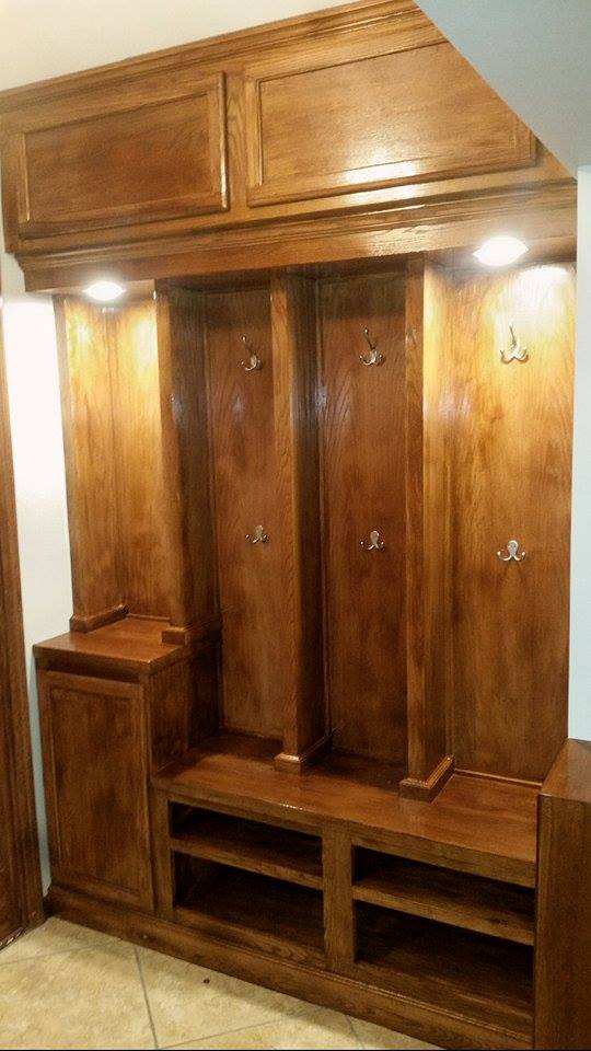 From Clint Turnquist: Custom oak entryway, with maple finish.