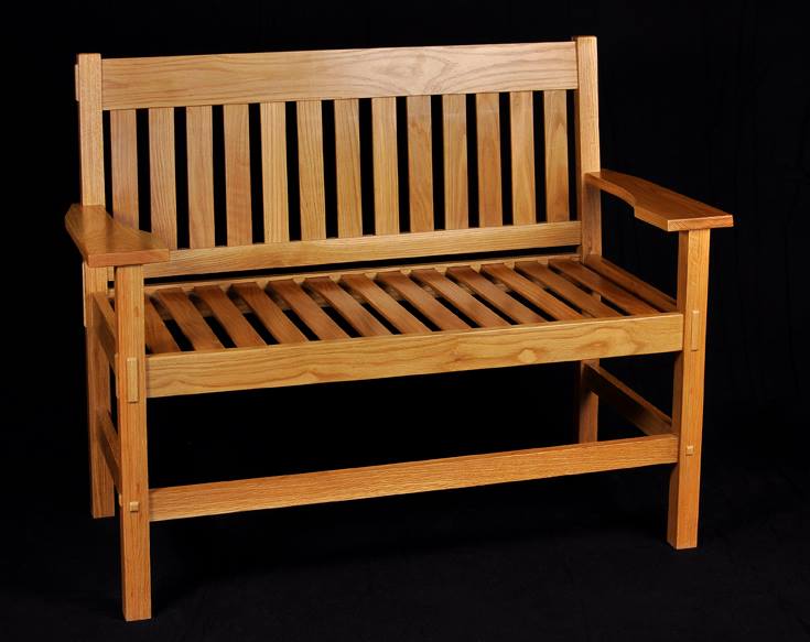 From Ronnie Atkins: White Oak Craftsman style bench.