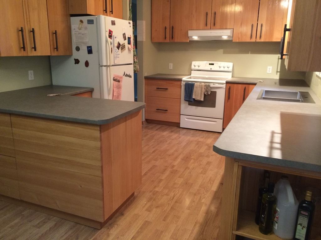 From Rob Whittaker: this is a fir kitchen I made for my mom using wood that was supposed to be fire wood that we milled up instead, Vancouver Island