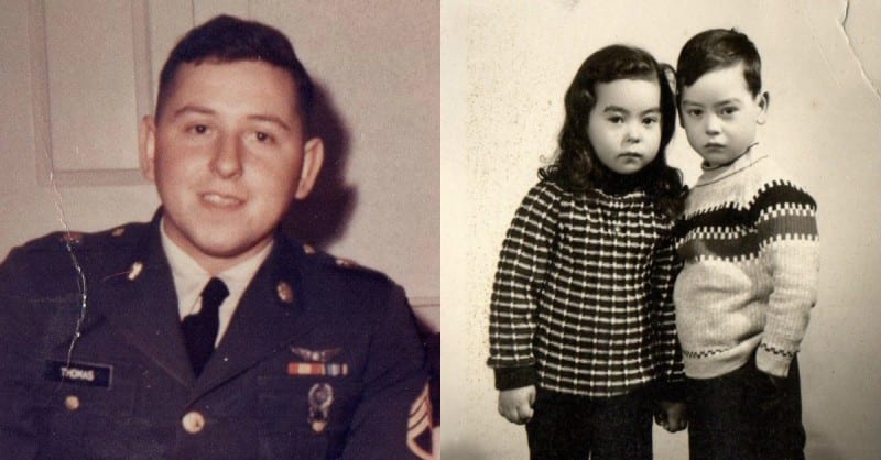 Army Veteran Allen Thomas and his twins, James and Sandra / Via Allen Thomas