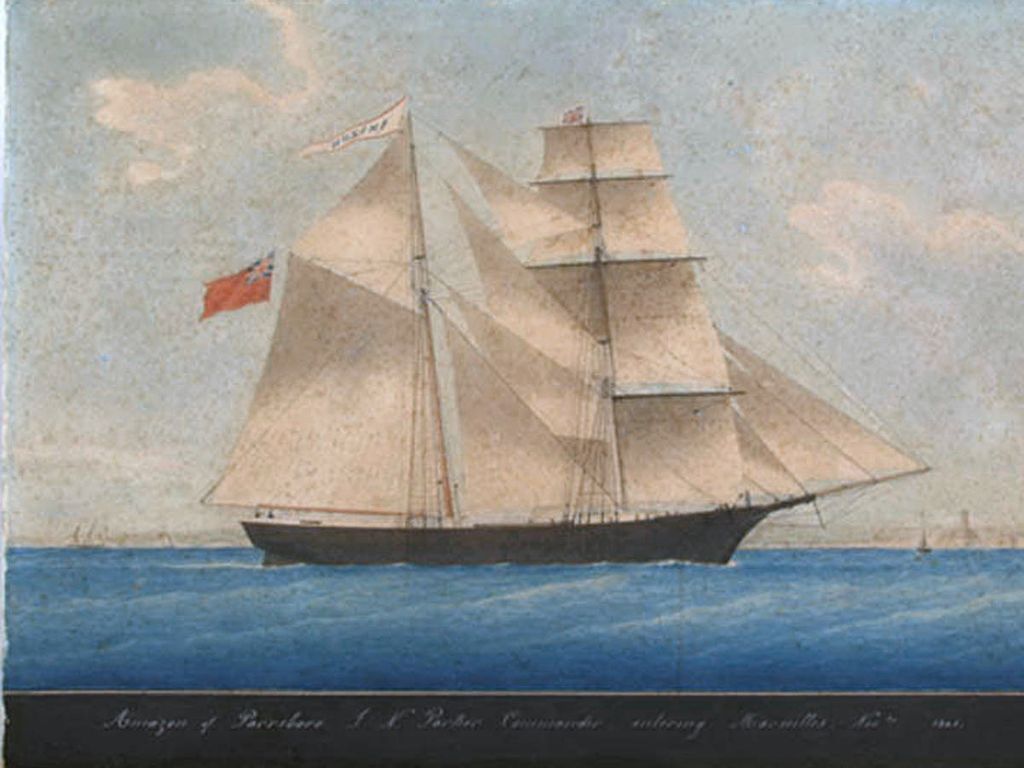 An 1861 painting of Mary Celeste. From: Wiki Commons