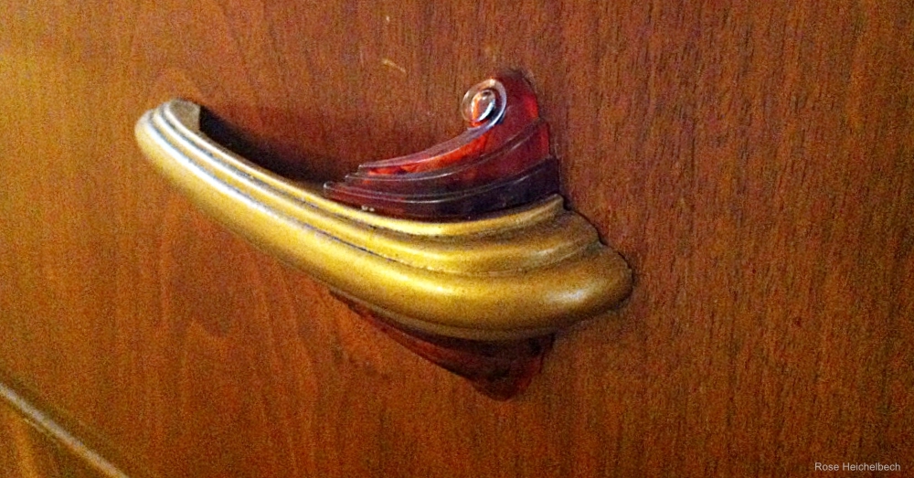 Handle Detail on Waterfall Credenza