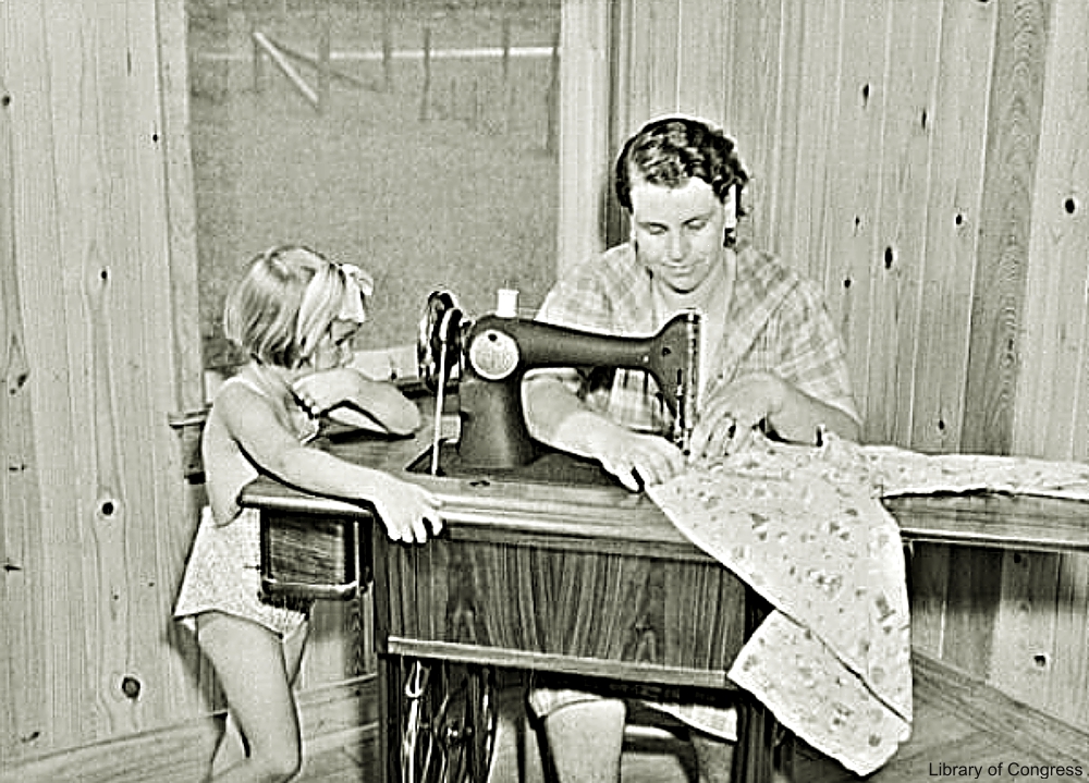 Mother at Sewing Machine