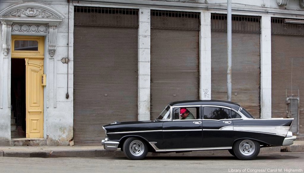 Black and Chrome Vintage Car in Cuba