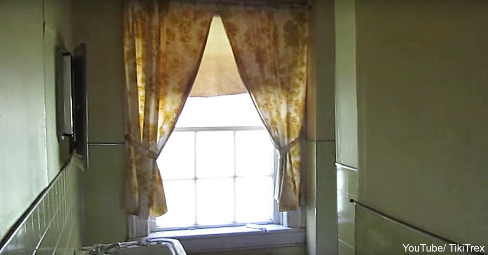 Green and Yellow Bathroom in Abandoned House