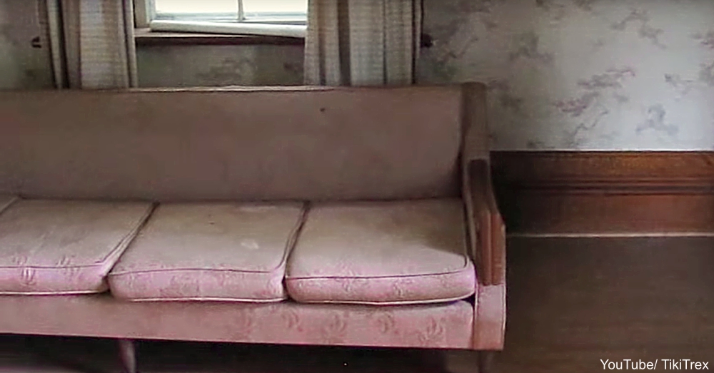 Pink Sofa in Abandoned House