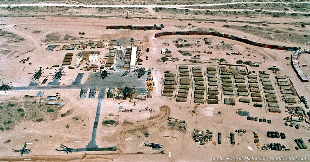 A Marine base showing conditions in Somalia, photo circa 1993