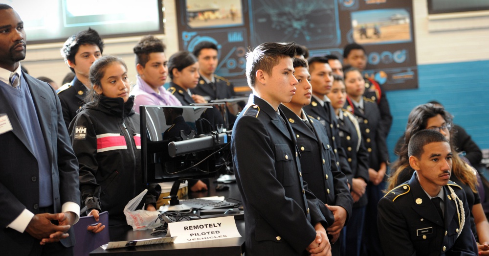 ROTC Cadets at Francis L. Cardozo Education Campus in Washington, D.C. / Via DoD News