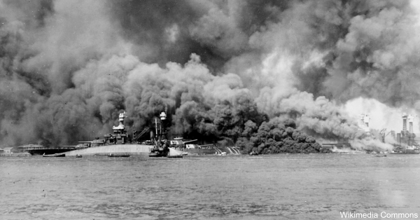 he USS Oklahoma, capsizing in Pearl Harbor.