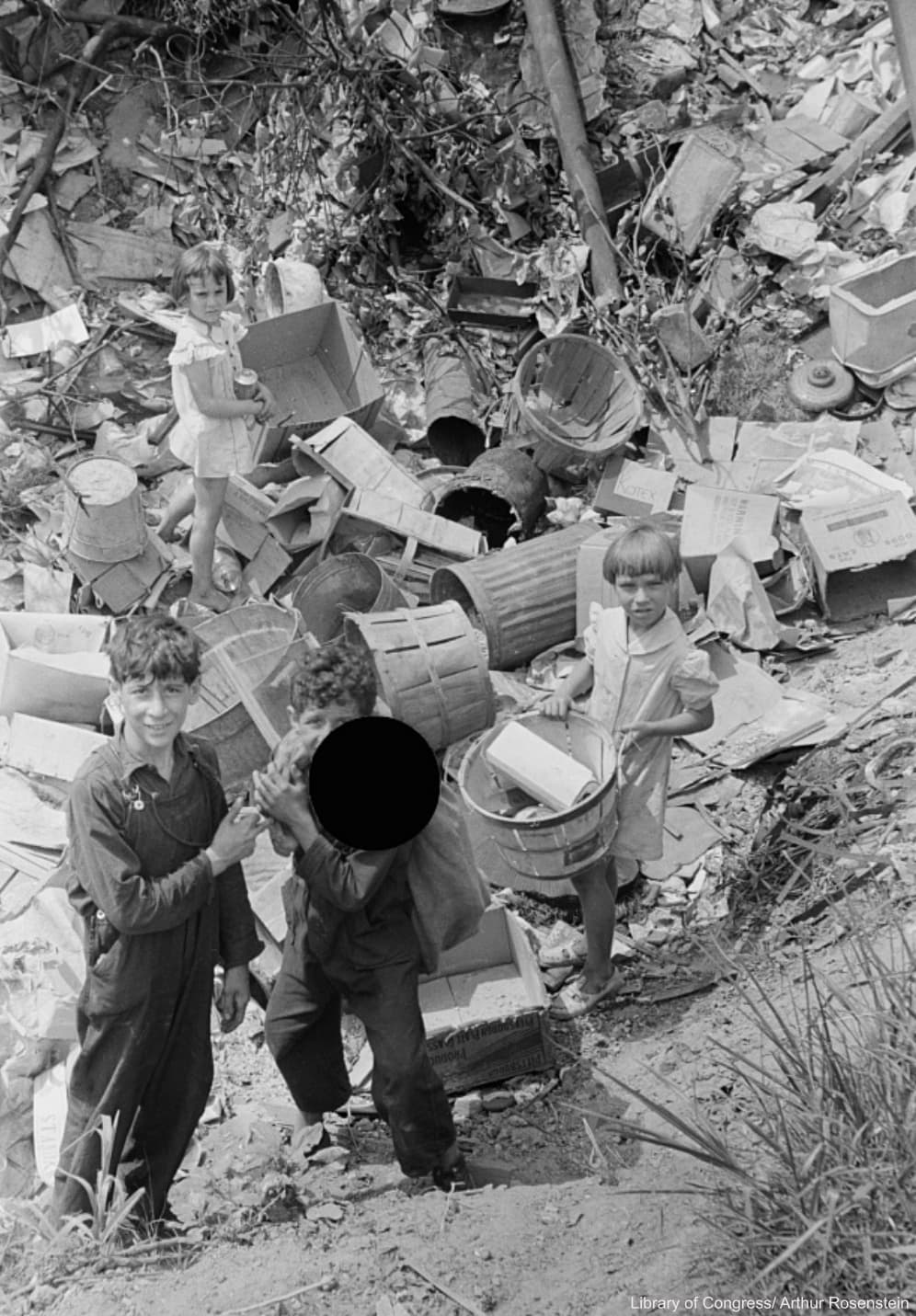 Children Picking Through Trash Rejected FSA Photo