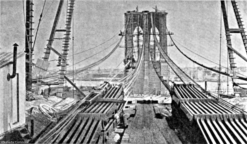 1878 Brooklyn Bridge Being Built
