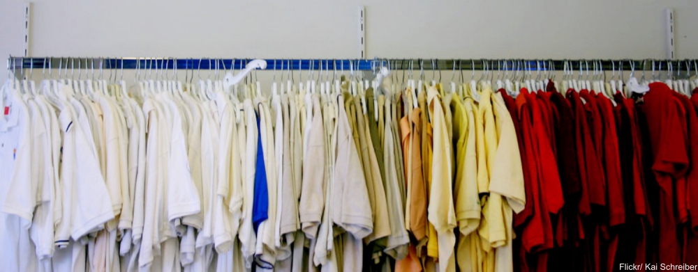 Second-hand Clothing on Racks
