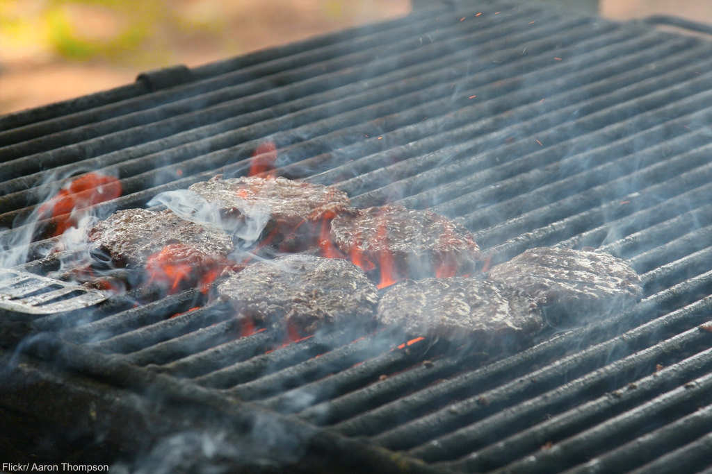 Burgers Sizzling on the Grill