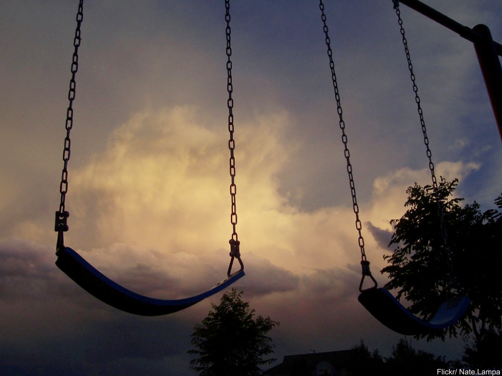 Swing Set with Clouds