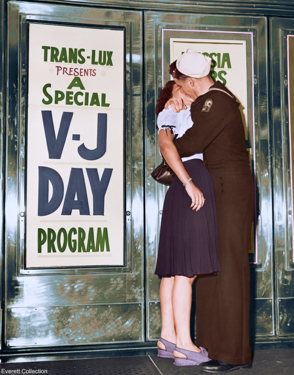 V-J Day Sailor Kissing a Young Woman