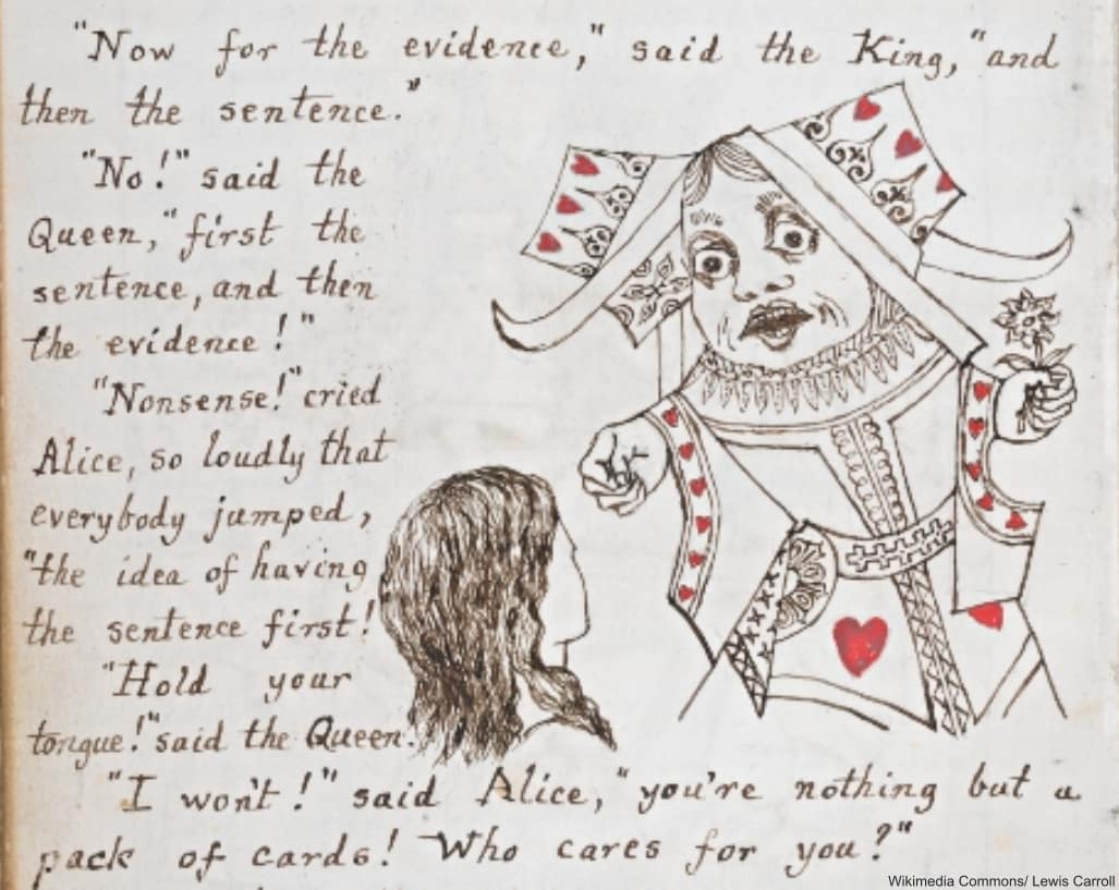 The Original Red Queen from First Manuscript by Lewis Carroll