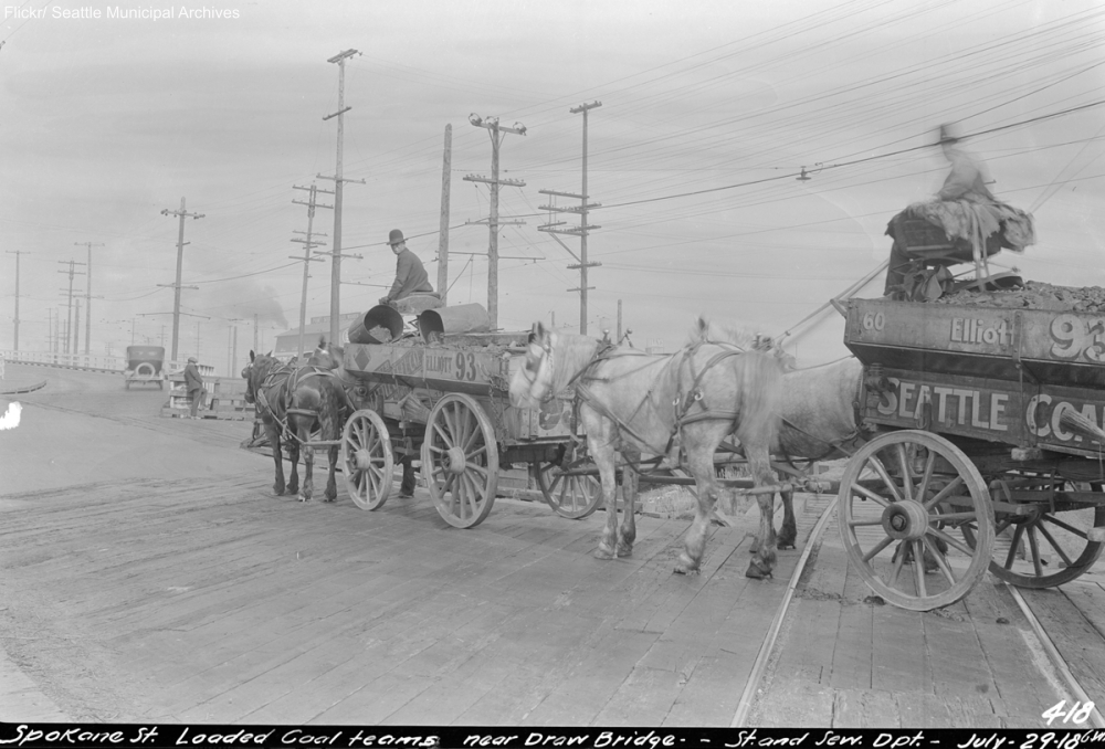 Coal Delivery Team Circa 1918 in Seattle