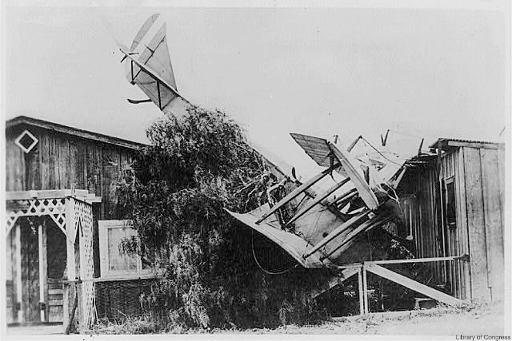 Crashed French bi-plane during WWI