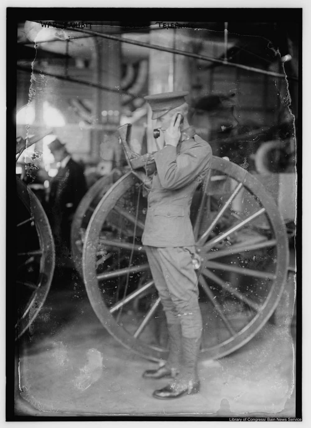 Soldier Using Field Phone Right Before WWI
