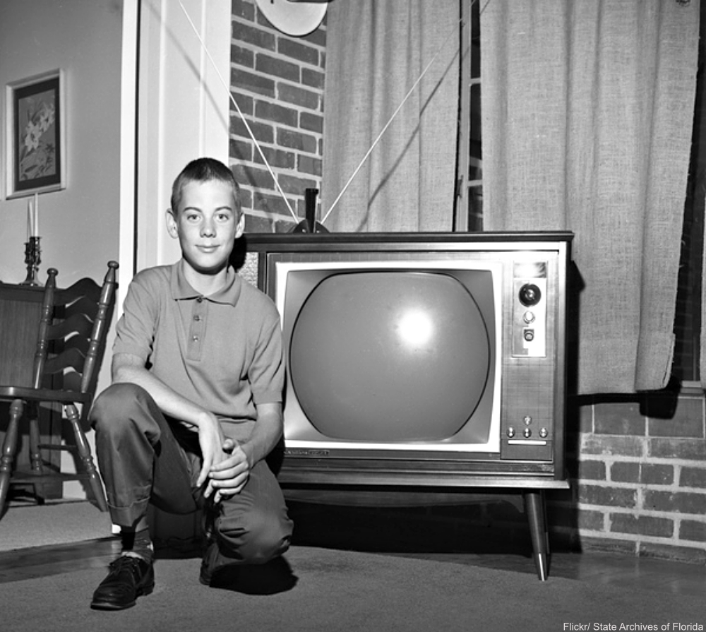 Boy with the Family Television Set 1950s