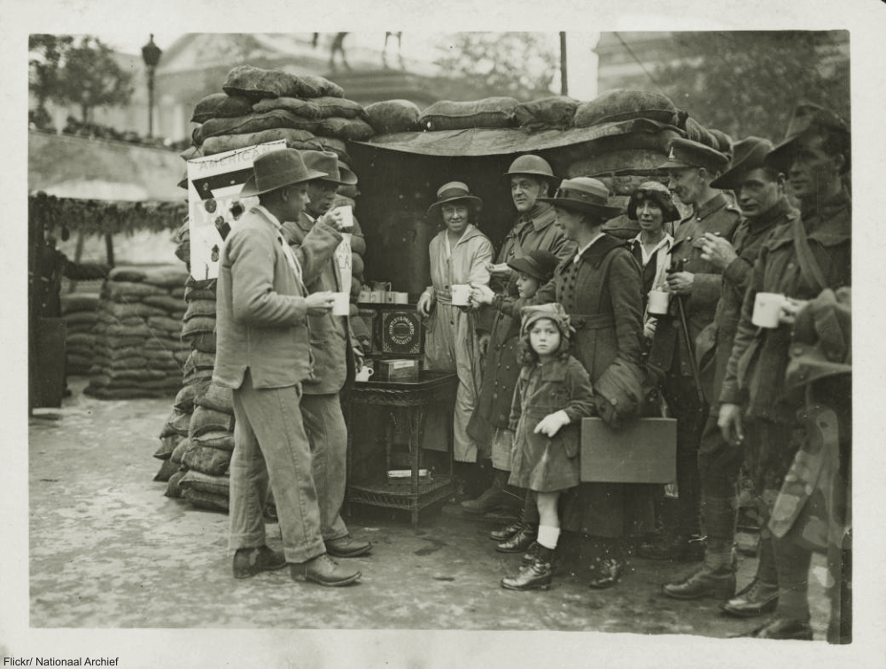 YMCA Canteen in Trafalgar Square London During WWI