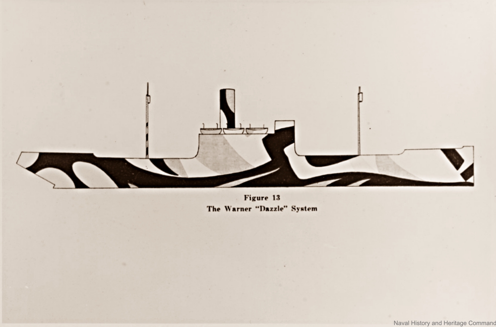 Warner System drawing for dazzle designs, 1917.