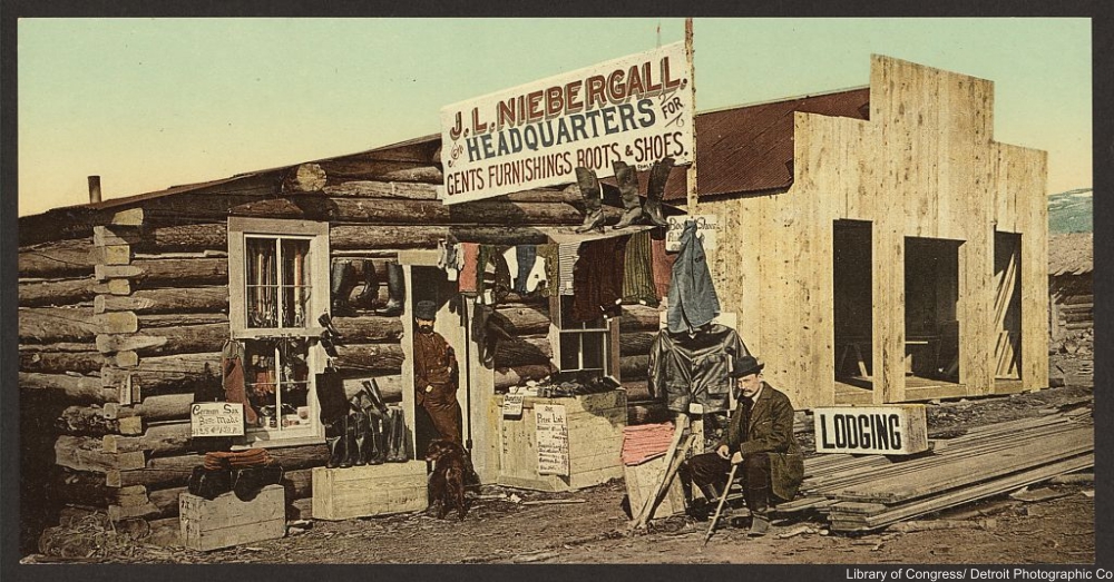 Tinted Photograph of Gents Store in Colorado circa 1898.