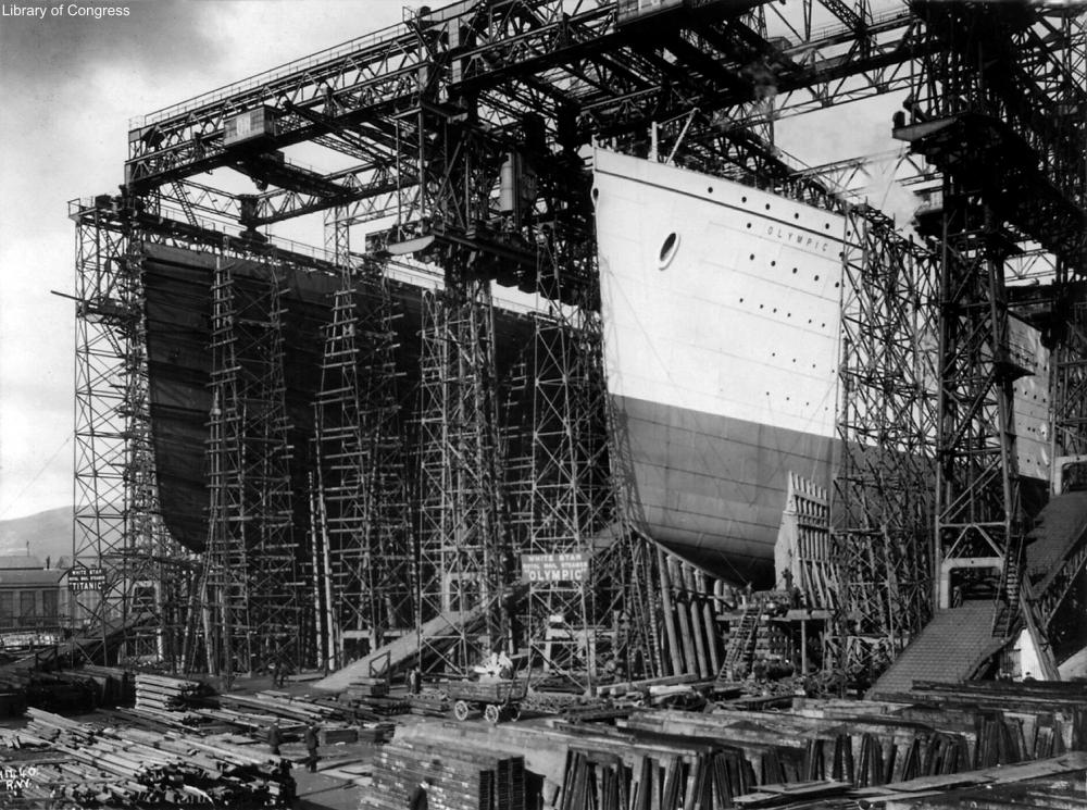 RMS Olympic during construction