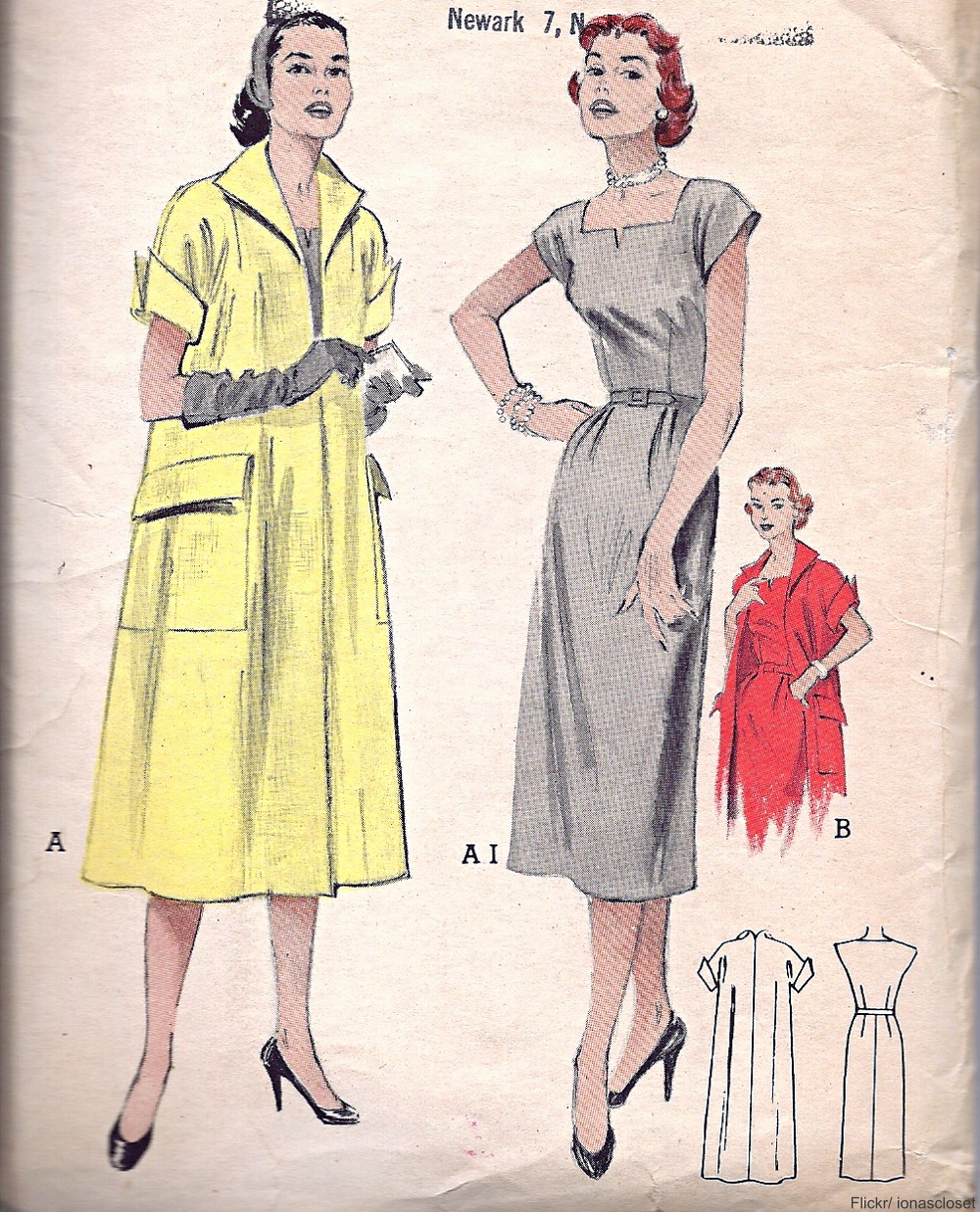 1950s dressmaking pattern