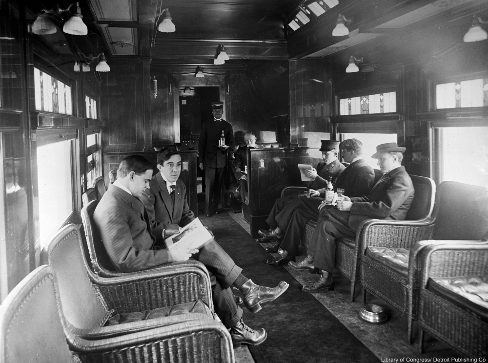 Deluxe overland limited train buffet library car, 1910s