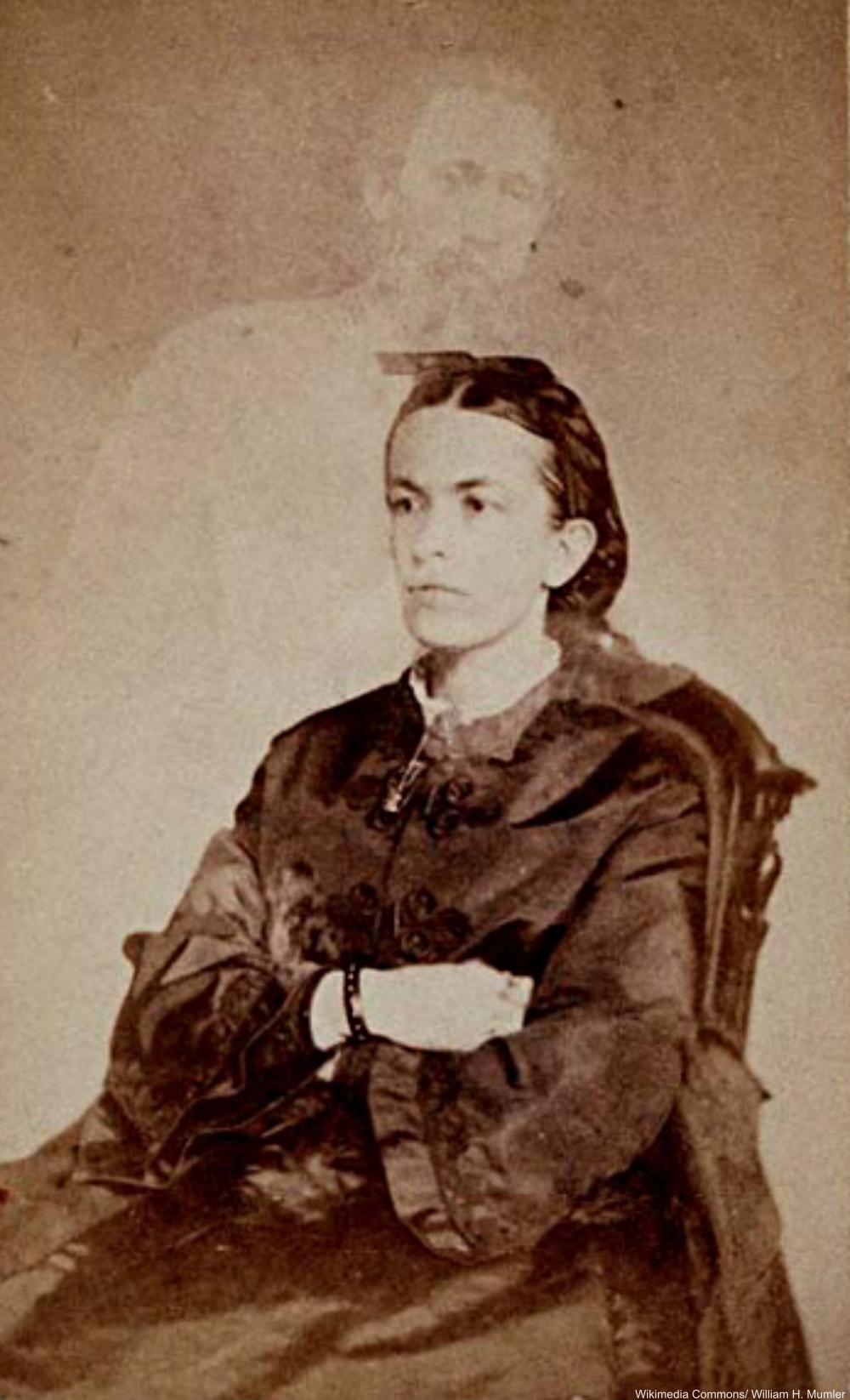 Spirit photography by known fraudster William Mumler, 1868