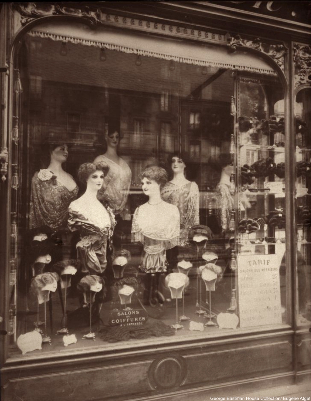 Coiffeur, Bd. de Strasbourg by Eugène Atget 1910s Shop Windows