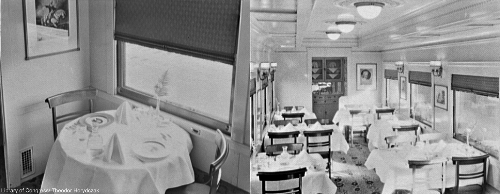 Dining on the George Washington train.