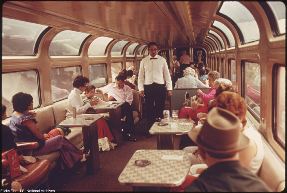Amtrak Southwest Limited dining car, 1974.