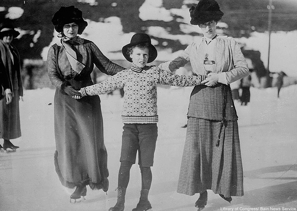 Back in the day skating and sledding were how had fun in winter!