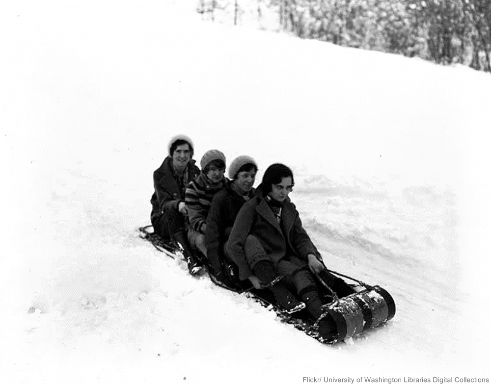 Back in the day skating and sledding were how had fun in winter!