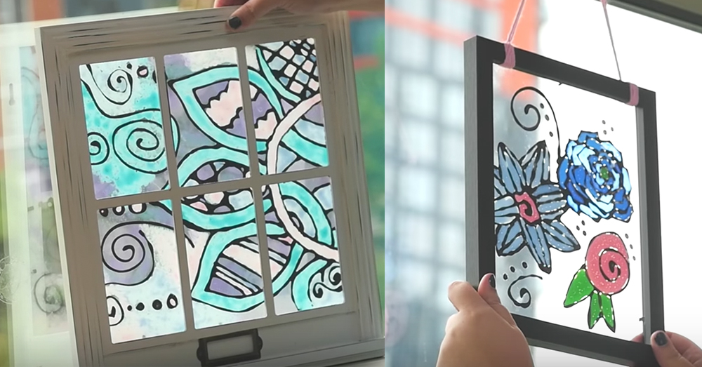 She Mixes Glue And Paint To Create This Window?! Crafty House