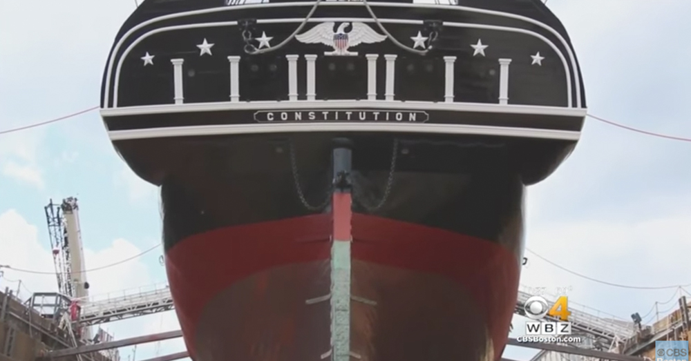 Photo: YouTube/CBS Boston -- The USS Constitution was named by President George Washington.