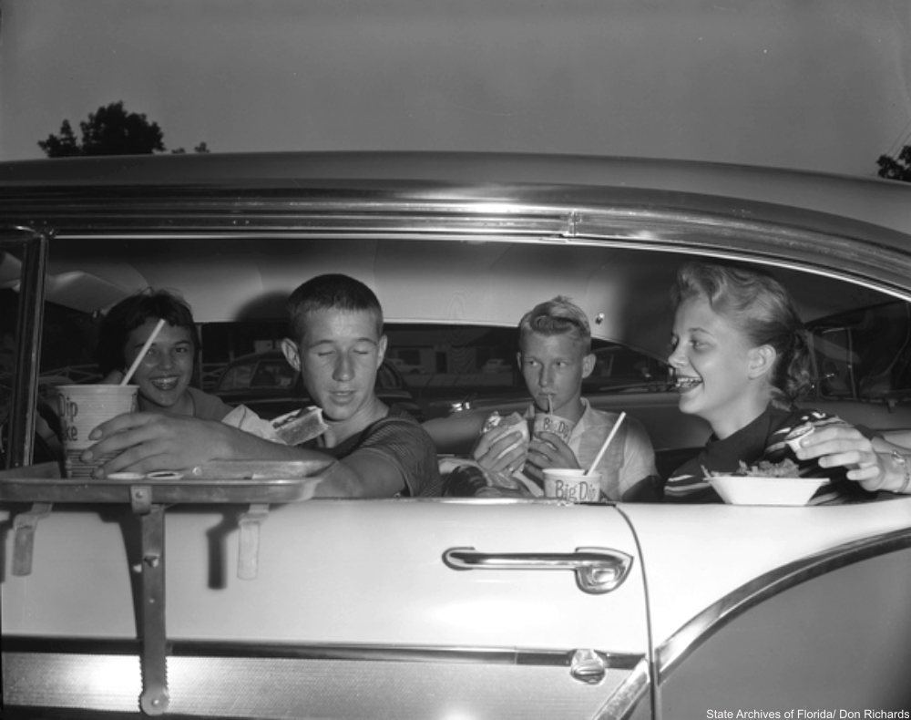 Car Hops and Drive-ins As They Were in the Good Old Days