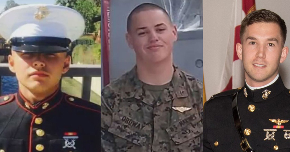 Photo: Stars & Stripes/U.S. Marine Corps -- Pfc. Ruben Velasco, Cpl. Nathaniel Ordway, and 1st Lt. Benjamin Cross (left to right) were identified as the Marines who died in a fatal Osprey crash.