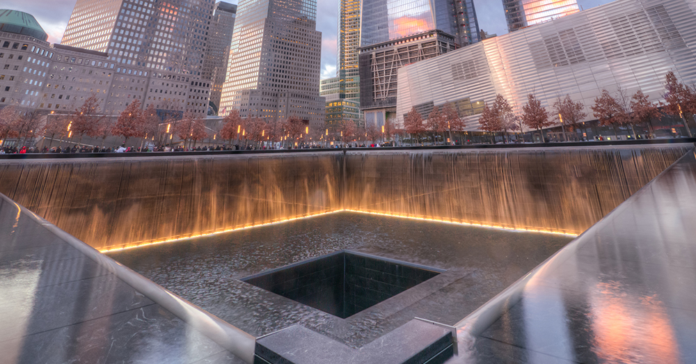 Photo: Flickr/Dave Z -- Two square pools are located where the Twin Towers stood in the National September 11 Memorial.