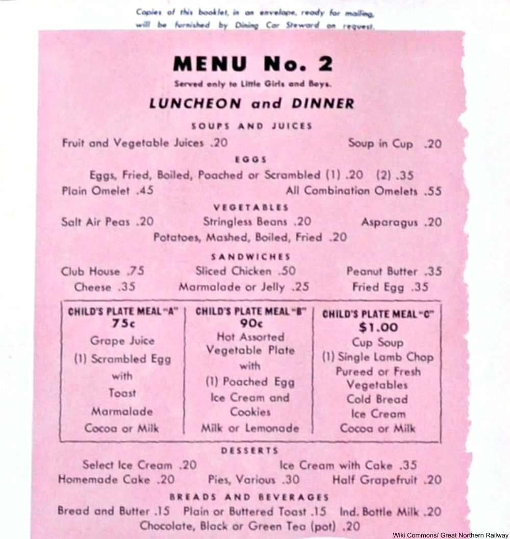Kids Menu Items from a Century Ago That Would Never Fly Today