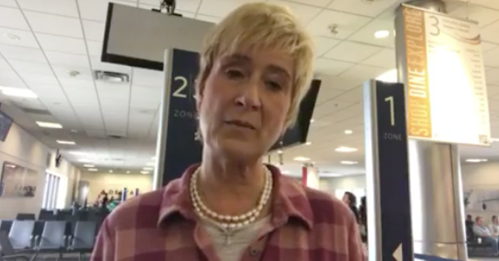 Photo: Facebook/Pamela Dee Gaudry -- Screenshot from the emotional video following the Delta flight incident.