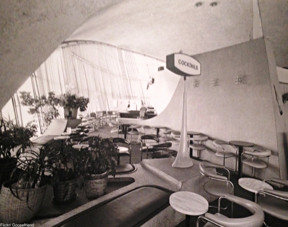 Wear and tear on the bench seating at the TWA Flight Center