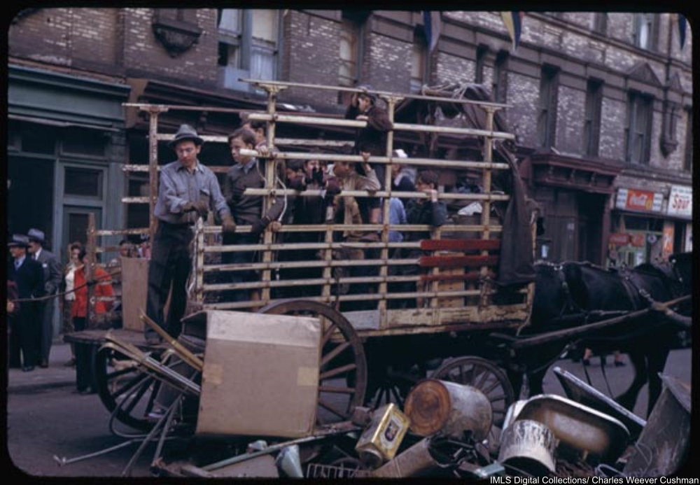 Collecting the salvage on lower East Side.