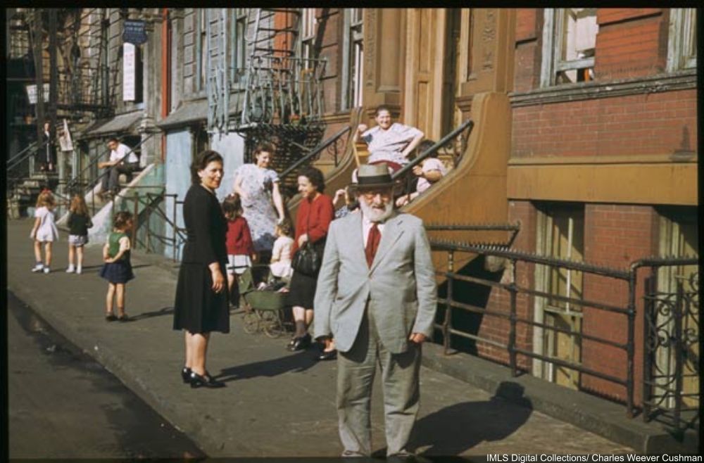 Residents of lower Clinton St near East River Saturday afternoon