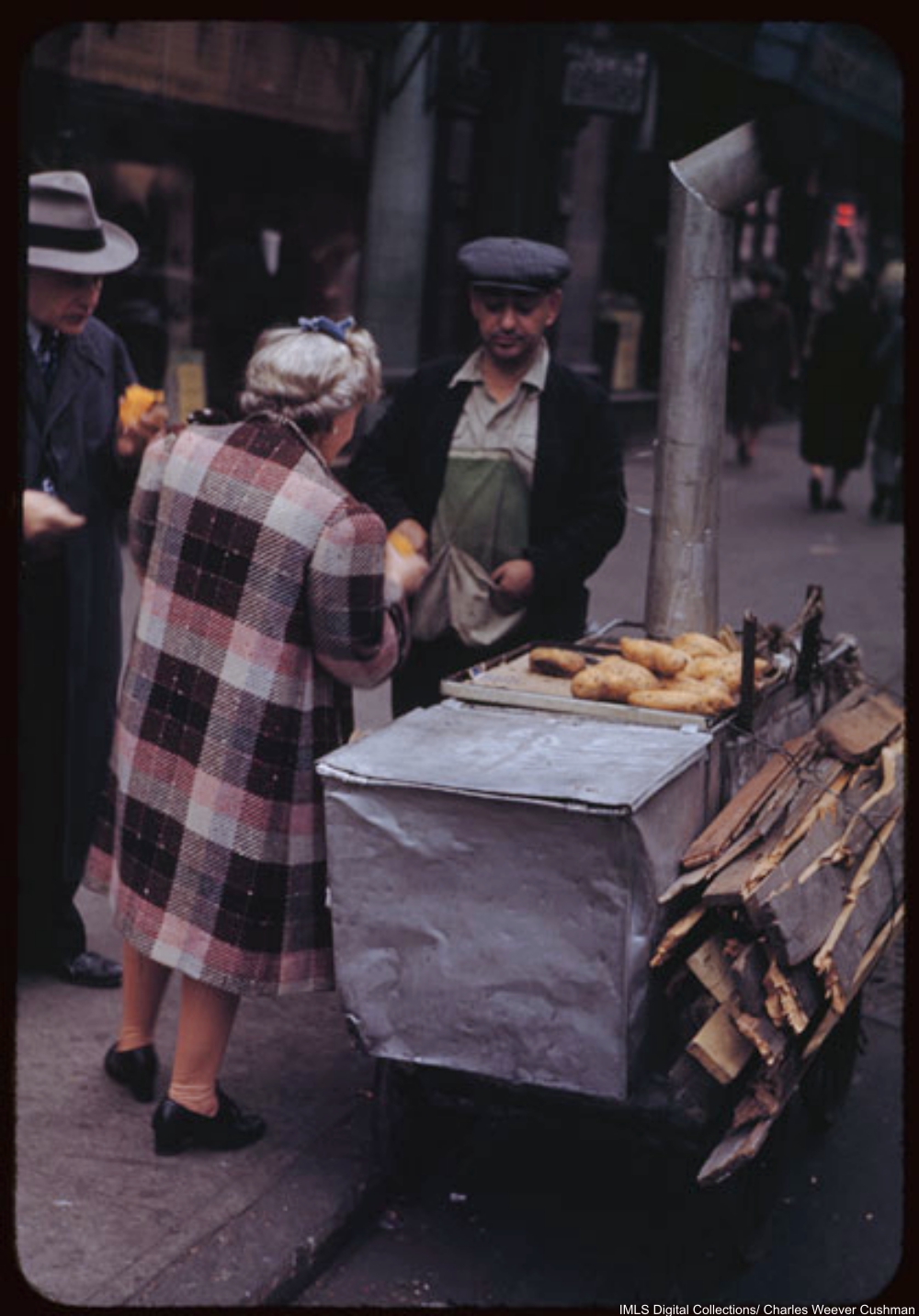 Hot sweet potatoes on Sidewalk store
