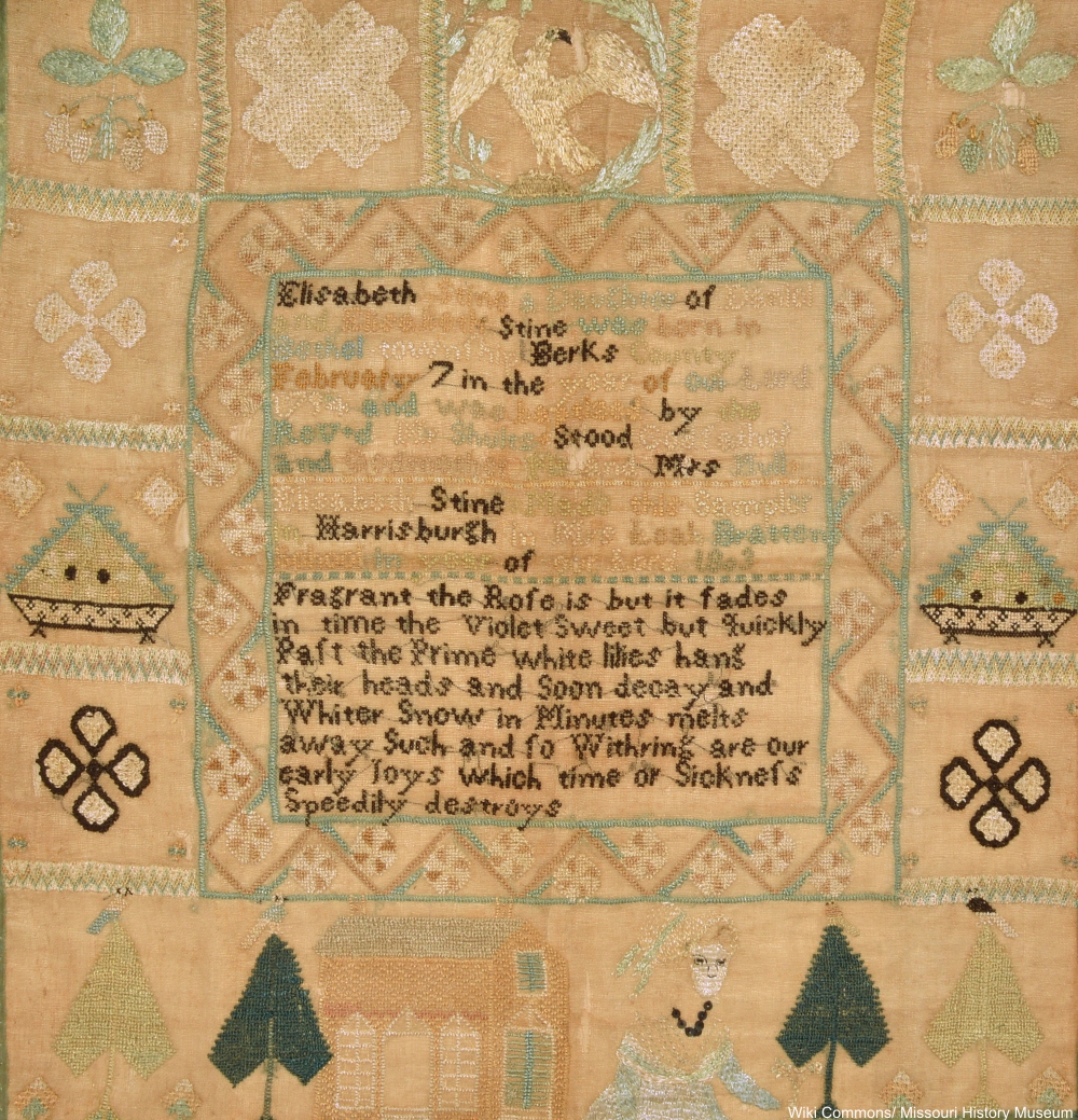 1803 sampler by Elizabeth Stine