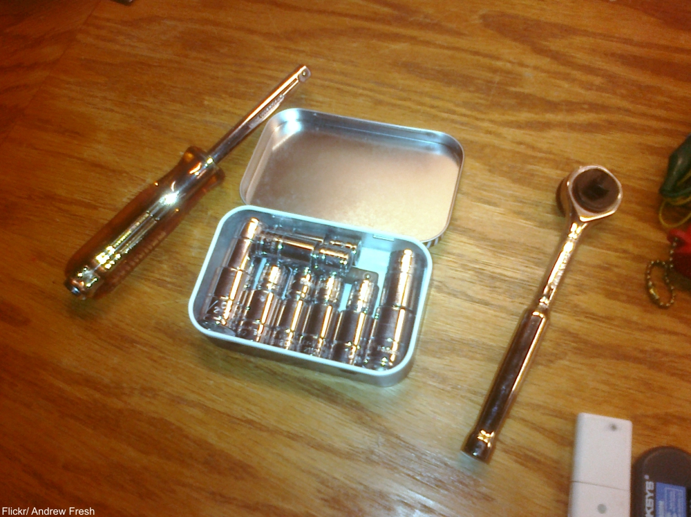mint tin used to hold socket set