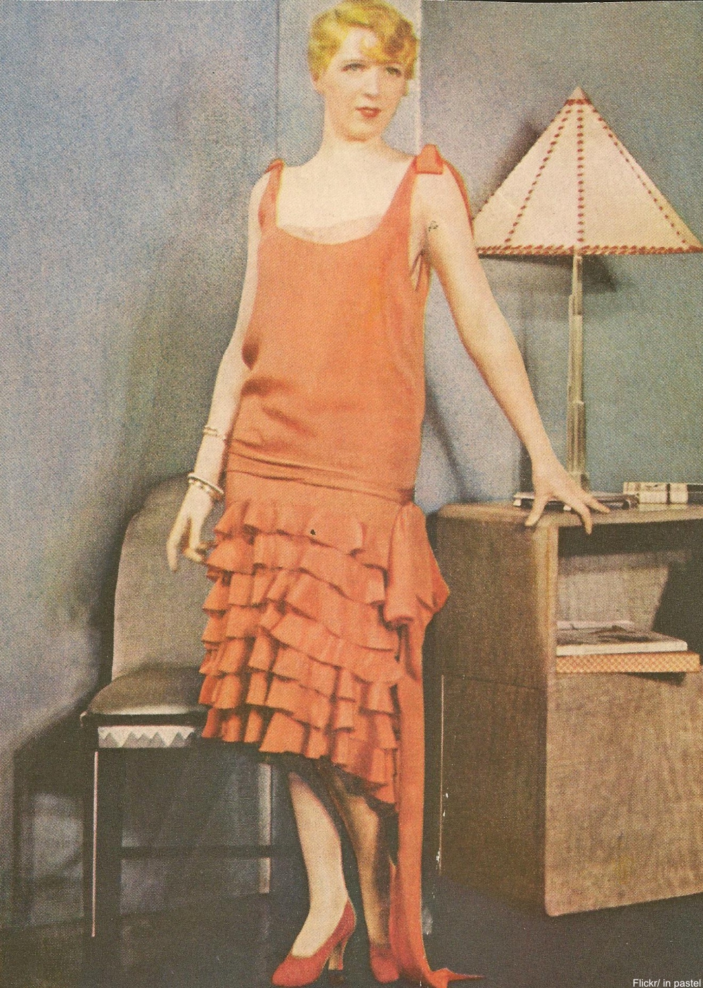 model in Chanel gown